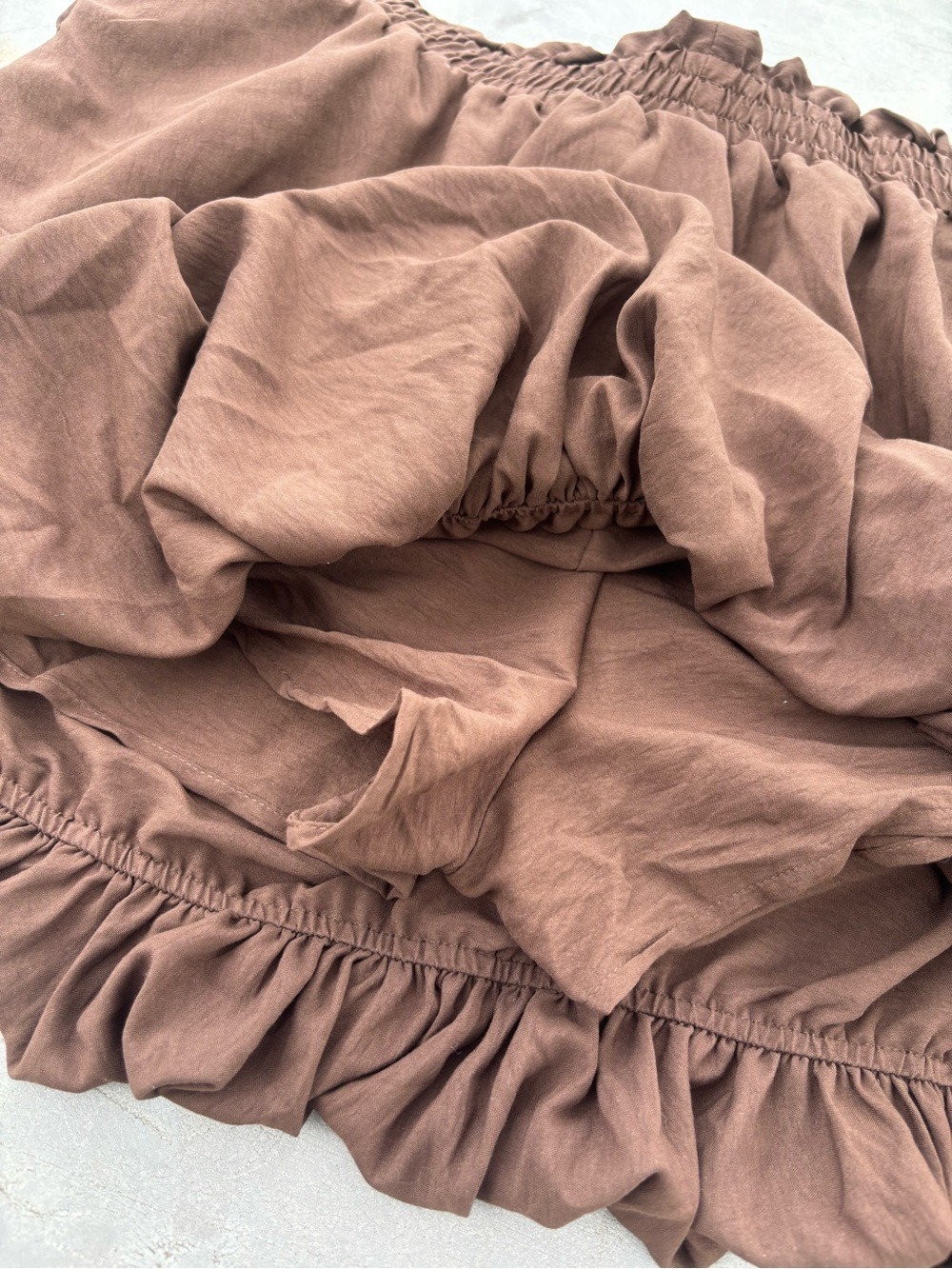 Brown Bubble Hem Skirt Women XL - Picture 10 of 14